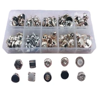 hl 9 12mm 10 different styles 1 box 100pcs plating buttons shank diy apparel sewing accessories
