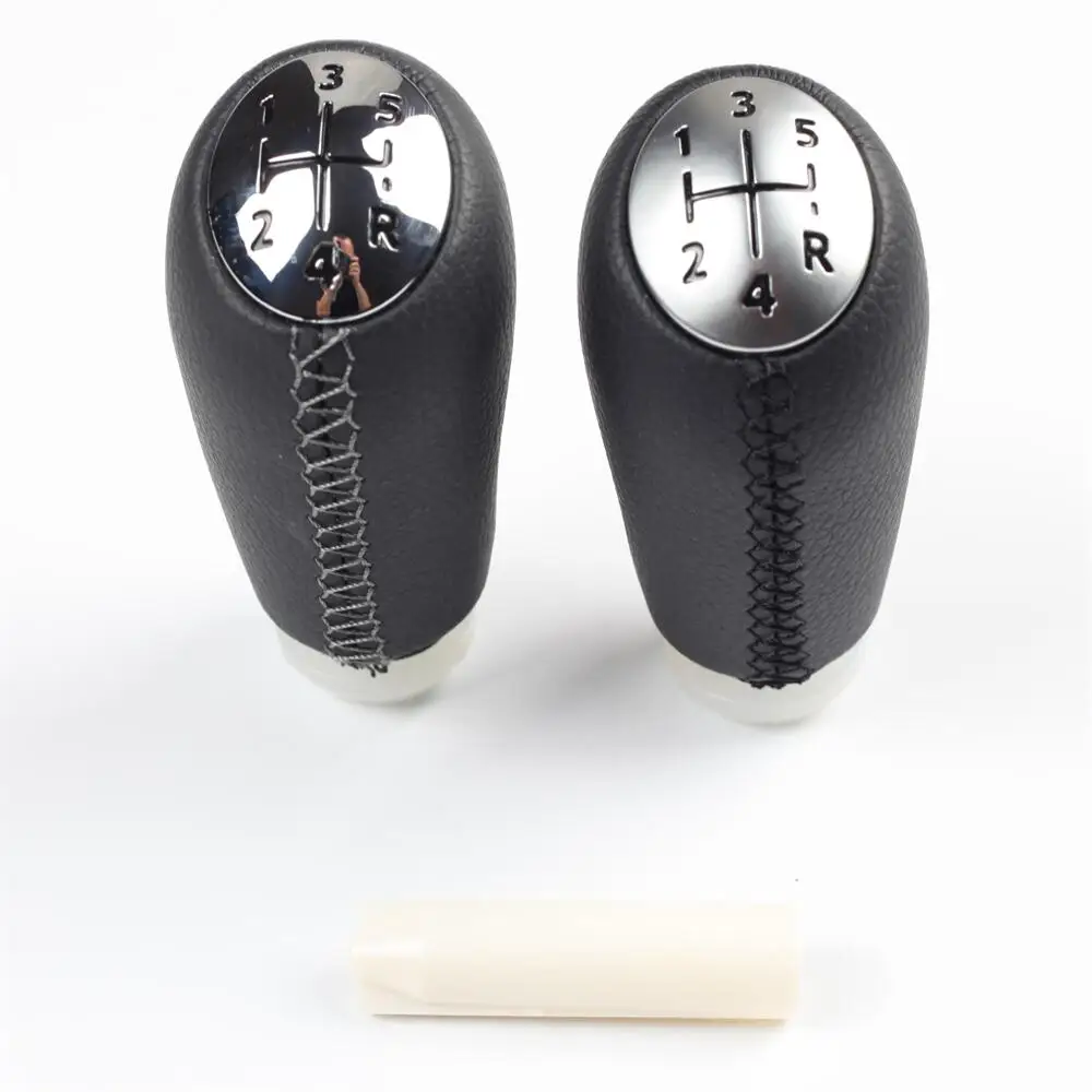 

Leather Chrome Car Styling Gear Shift Knob Lever Shifter Pen For Renault Clio 3 Megane 2 Scenic Kangoo 2005 2006 2007 2008 2009