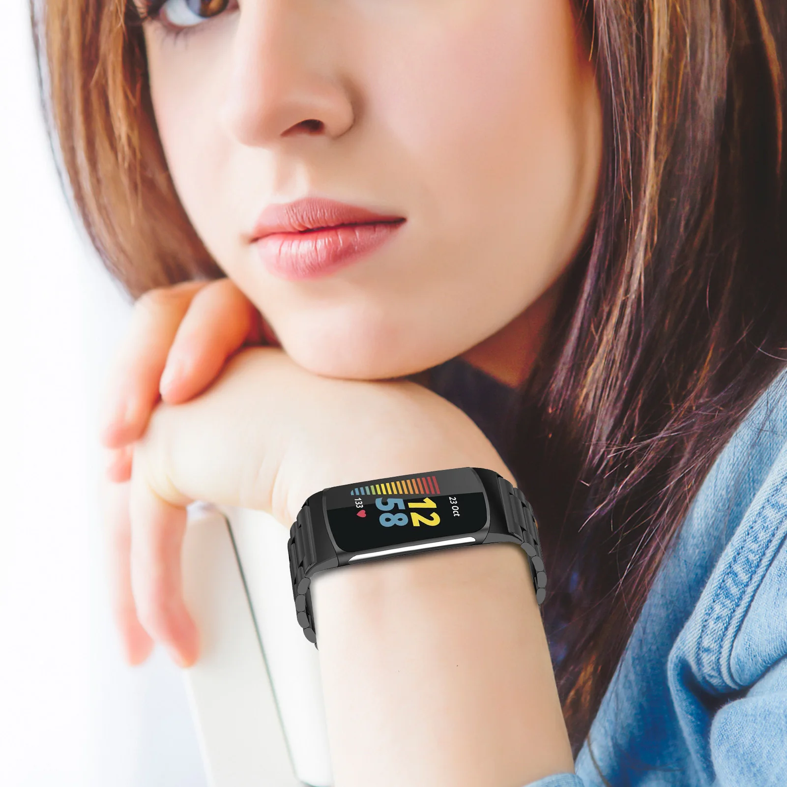 Ремешок для часов металлический сменный Браслет FitBit Charge 5 браслет из нержавеющей