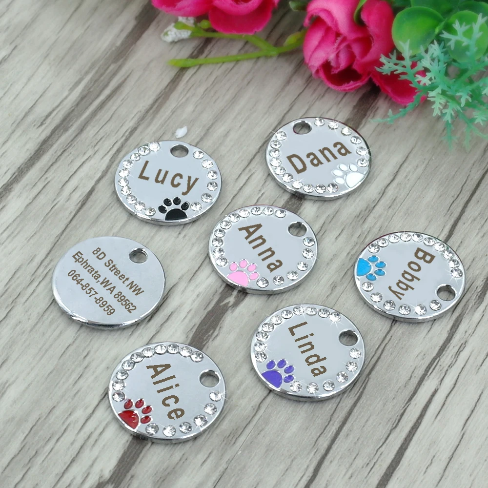Персонализированная гравировка Pet Cat Name Custom Dog Identity Tag Ошейник След Flash Подвеска