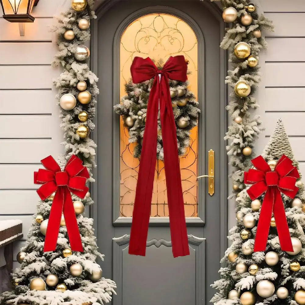 1 шт. большой бант красная лента топпер для рождественской елки украшение декор