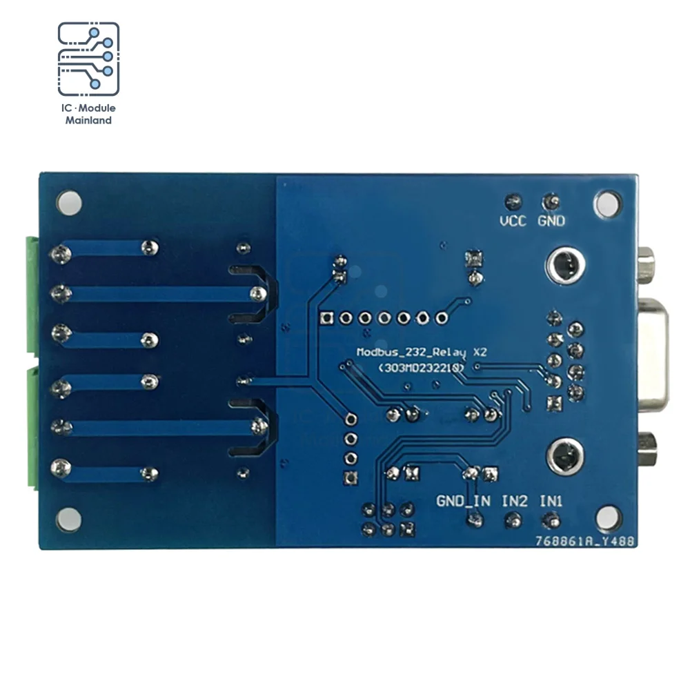 DC7-24V 2-канальный модуль Modbus RTU с одним релейным модулем RS232/TTL UART блок питания для