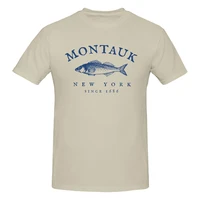 montauk new york fishing 1686 fish fisher retirement gift t shirt short sleeve tshirt graphic streetwear fashion t shirt unisex