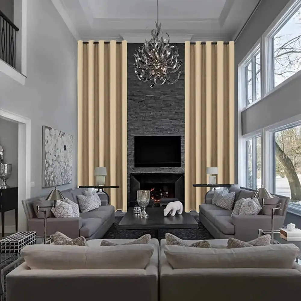 

350cm Height 75%-90% Blackout Curtains Solid Color Living Room Curtains Bedroom Curtain Customize