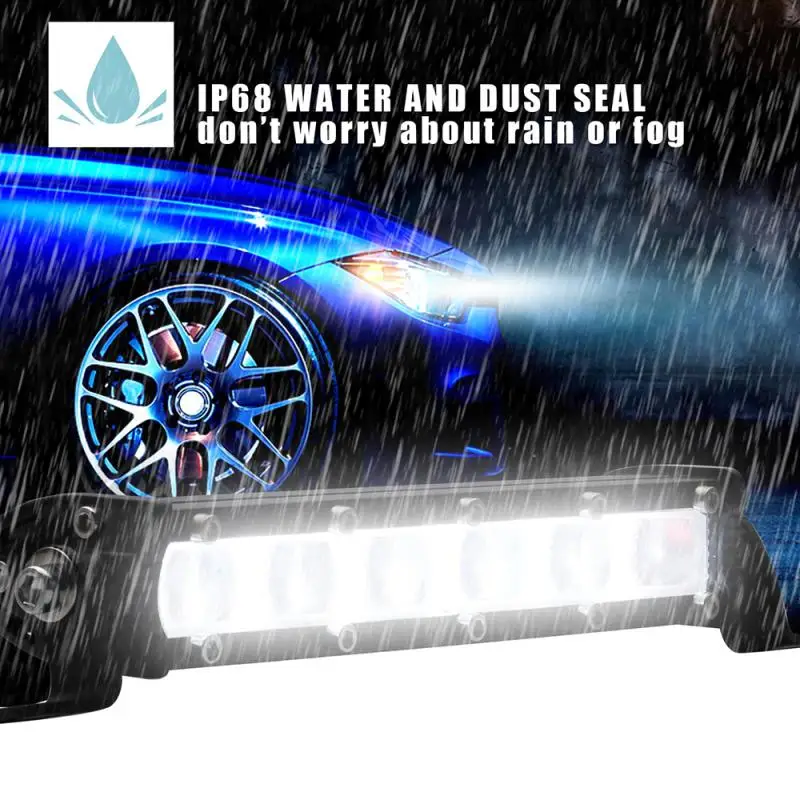 

1PCS Led Bar 8" 120W LED Light Bar 6 LED Spot Beams headlight Offroad 4WD SUV Driving Fog Lamp Car Lights Accessories