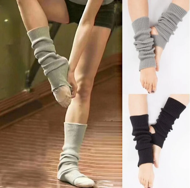 

Носки зимние защитные с длинным покрытием для ног, спортивные женские теплые вязаные Балетные Носки для танцев и взрослых, Осенние латиноамериканские носки 50 см для йоги