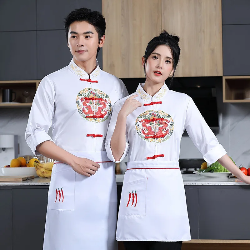 Униформа шеф-повара с длинным рукавом и круглым вырезом