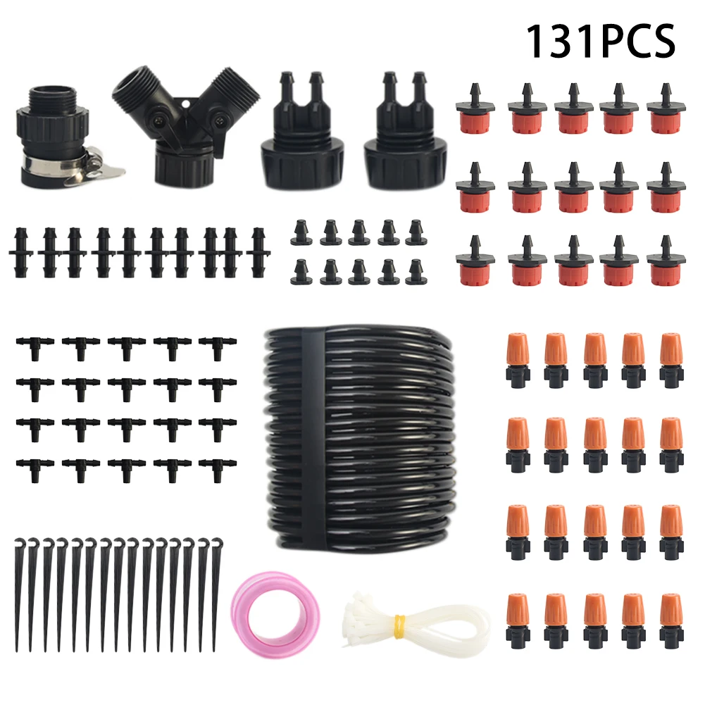 

131pcs Automatic Outdoor Home Garden Misting Nozzles Indoor Greenhouse Agriculture Watering System DIY Tool Drip Irrigation Kit