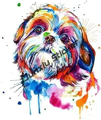 Улыбающаяся виниловая наклейка ши-тцу собака пород на бампер для ноутбуков