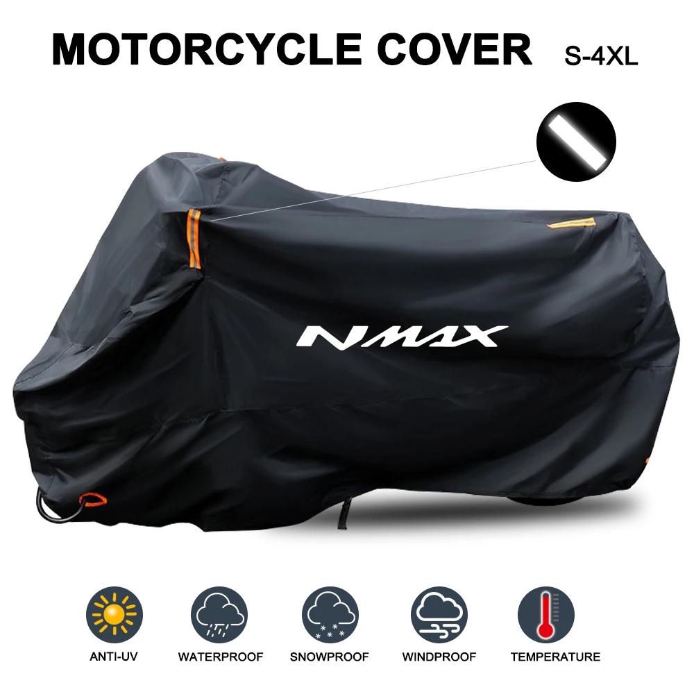 Фото Для Yamaha NMAX 125 150 155 2015-2019 чехол для мотоцикла, водонепроницаемый уличный всесезонный пылезащитный УФ-защитный чехол от дождя для мотоцикла №1