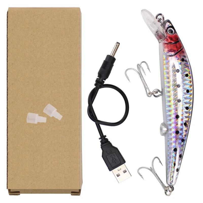 

1pc USB Rechargeable Fishing Lure Electric Vibration LED Light Swimbait Artificial Baits Life-Like Hard Bait Fishing Accessories