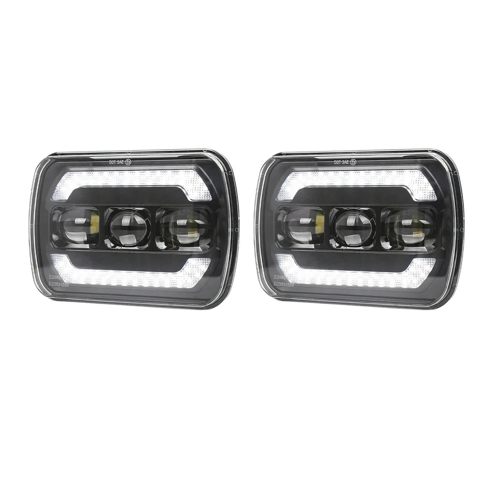 

5" x 7" inch LED Headlight Lamp 2Pcs with Turn Signal for Toyota Accessories Die-Cast Aluminum Housing High Performance