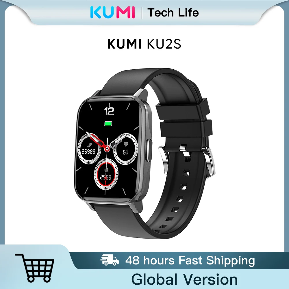

KUMI Original KU2S Smart Watch 1.69" HD Color Screen Smartwatch Men's Sport Watch Wristwatch Women's Watches reloj inteligente