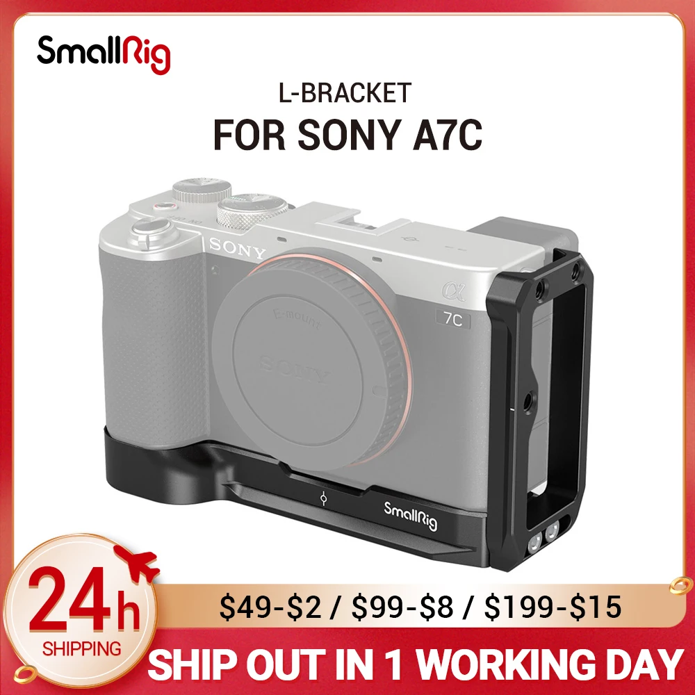 

SmallRig Camera L-Bracket for Sony A7C w/ Arca-Type 1/4" Accessory Threads Quick Release L plate 3089