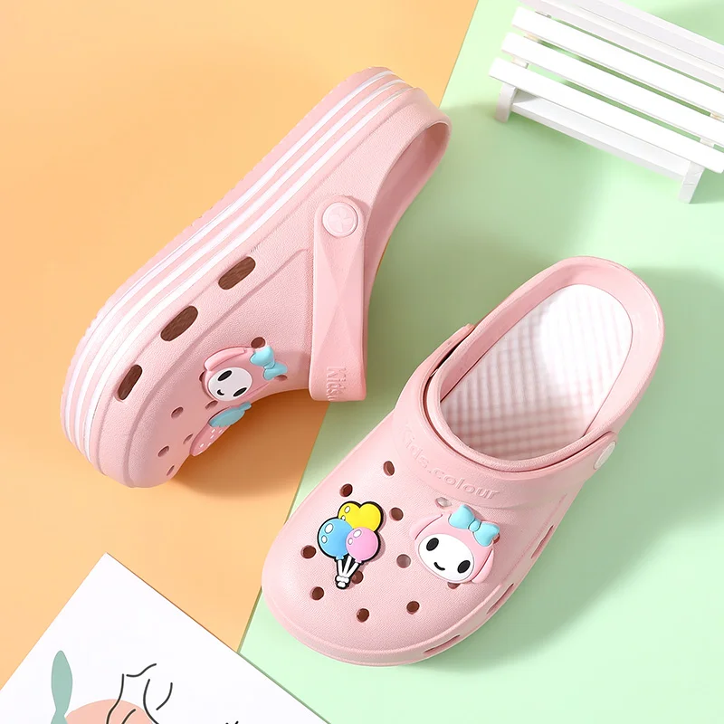 2022 Fashion Pink Summer Hole Sandals Women Beach Shoes Platform Flat Women's Clogs Sizes 30-40 Comfort Cute Sandals for Girls