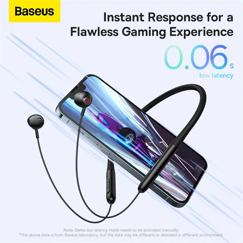 

Baseus p1Neckband Earphone Bluetooth5.2 Magnetic Adsorption Wireless Headphone Hanging Neck Ear Hifi Music Game Sports Earbud