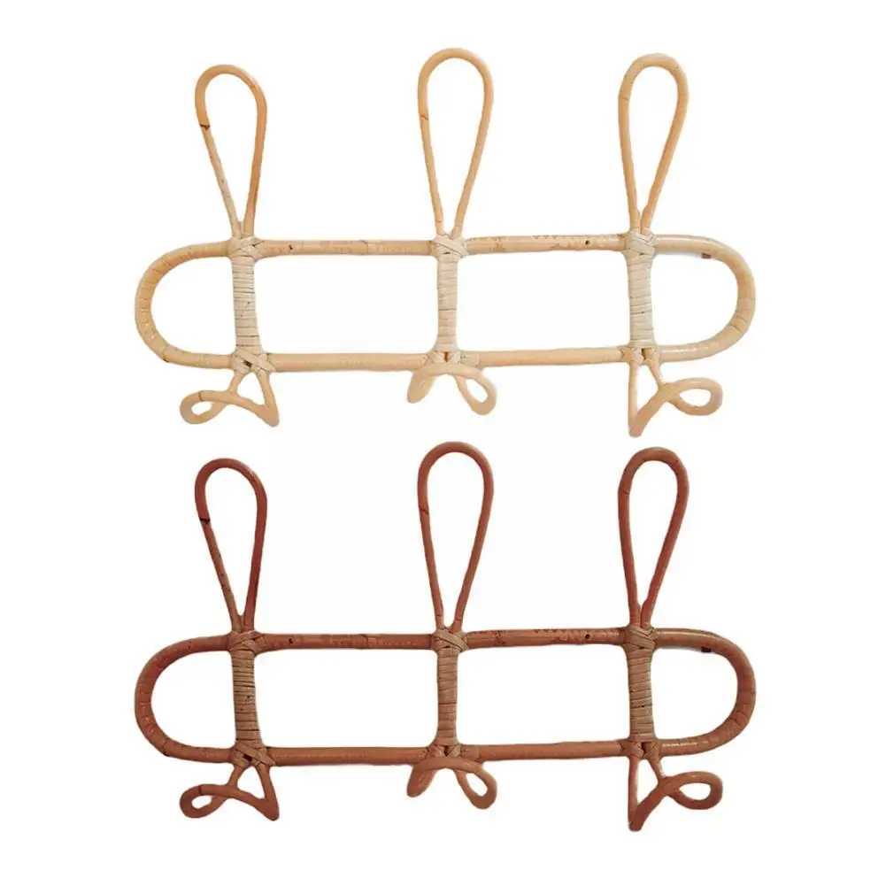 

Rack Decor Rattan Hanger Clothes Garments Room Organizer Hanging Wall Hooks Organizer Clothes Kids Rattan Hook Hat Storage