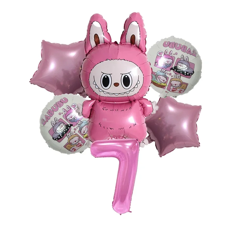 POP MART Labubu 0-10 цифровой набор алюминиевых шаров Kawaii аниме украшения для дня