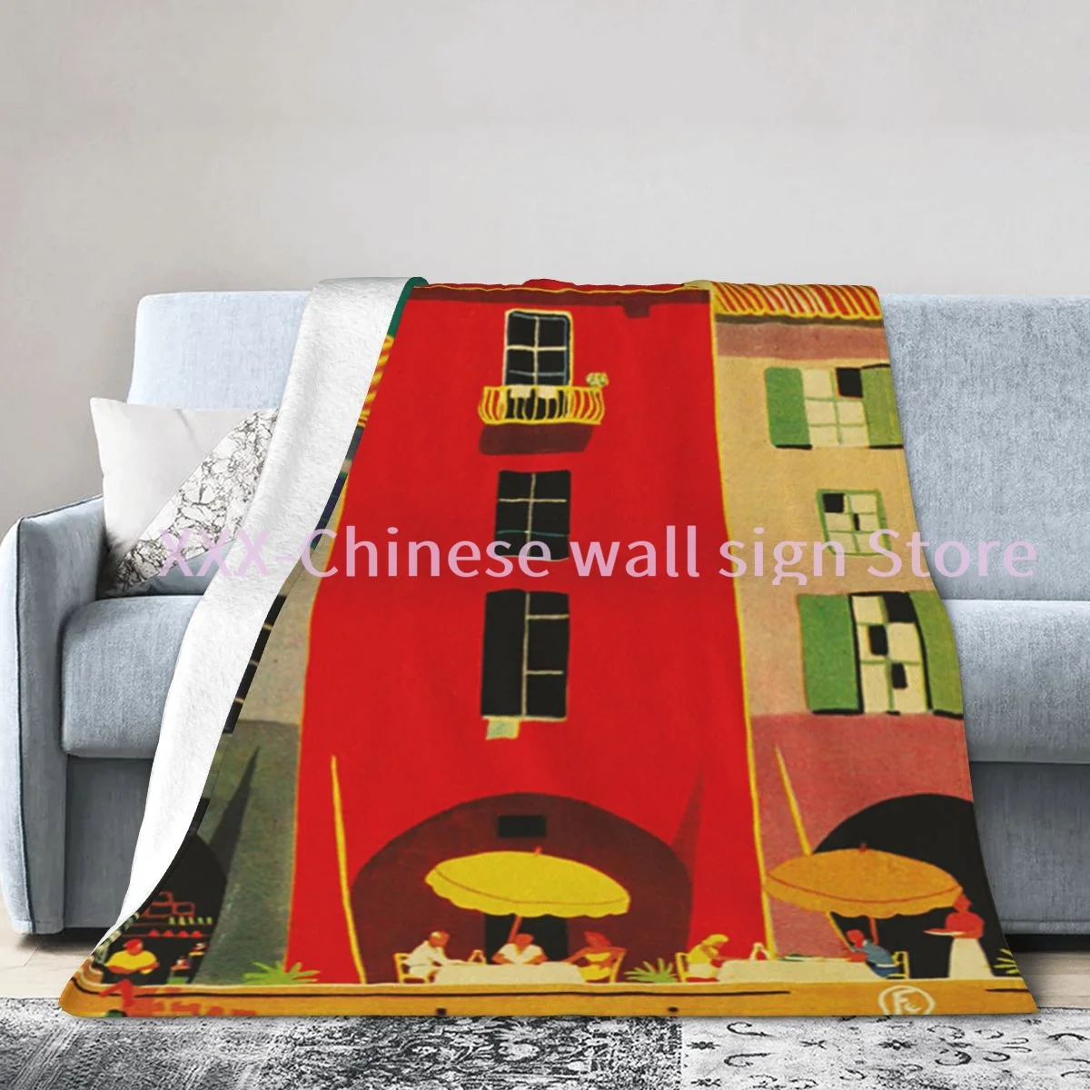 

travel city retro poster italy japan tahiti tahiti landscape high quality throw blanket bedding 3d printed soft micro fleece 2
