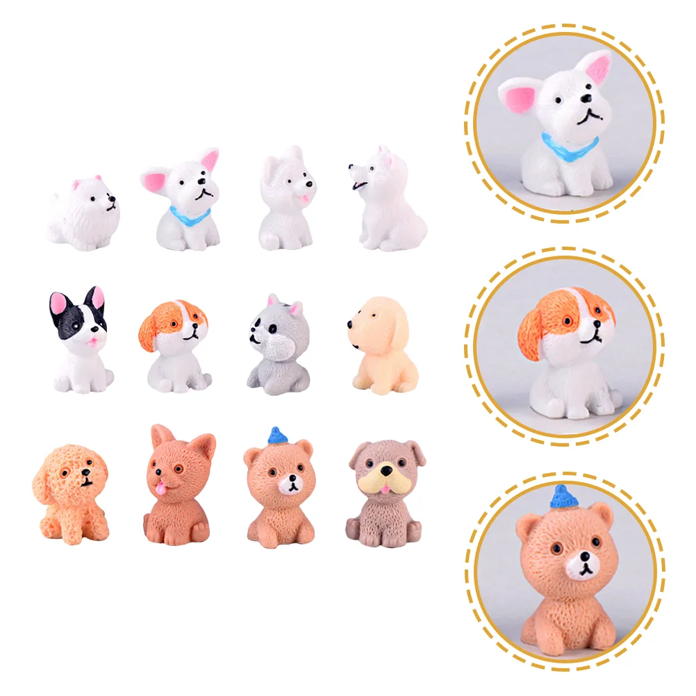 

Adorable Resin Dog Figurines Small Resin Dog Crafts Lovely Vivid Mini Dog Adornments Desktop Decor (Random Style)