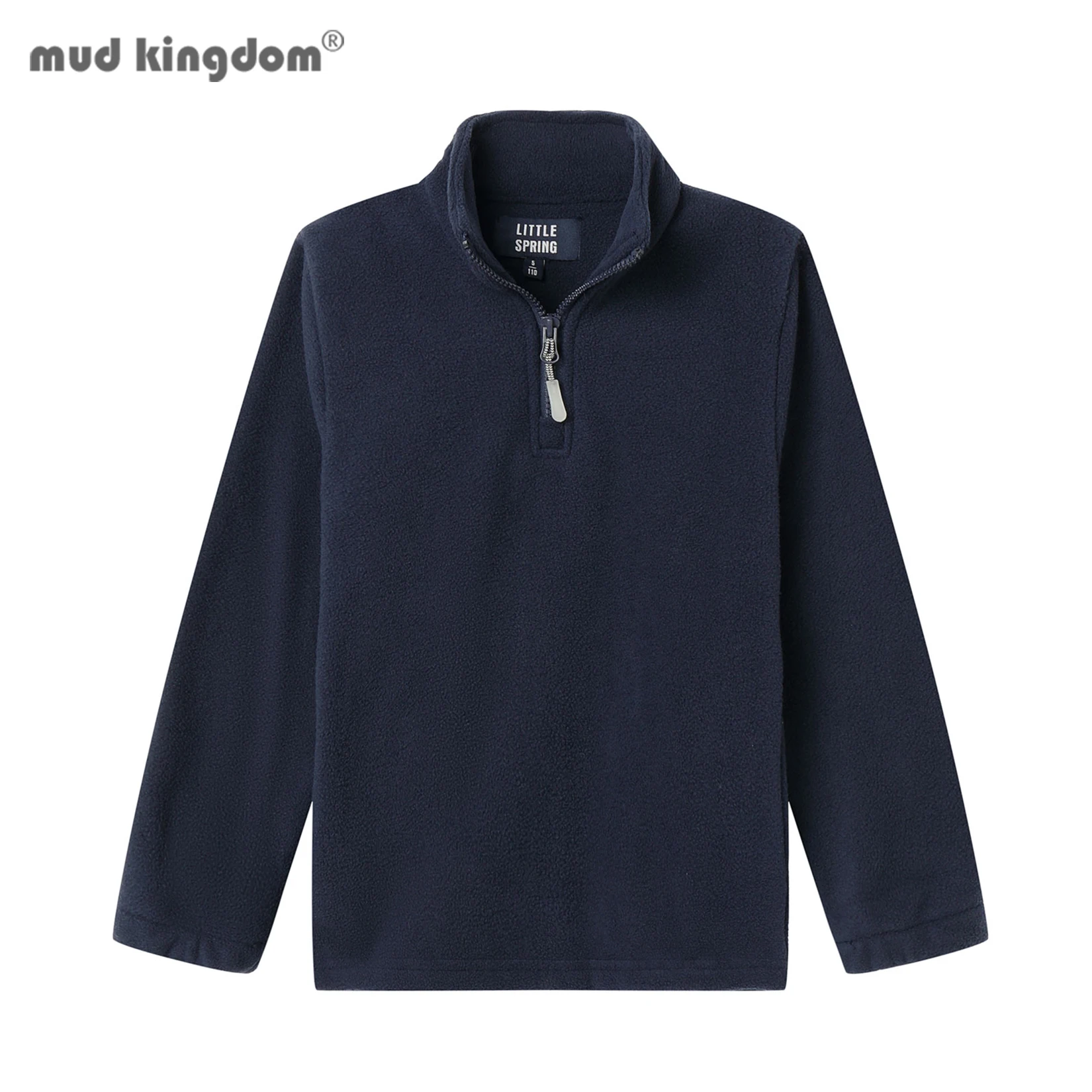Mudkingdom Kids Neutral Polar Fleece Jackets Quarter-Zip Pullover with Elastic Cuffs Boys Sweatshirts Girls Half Zip