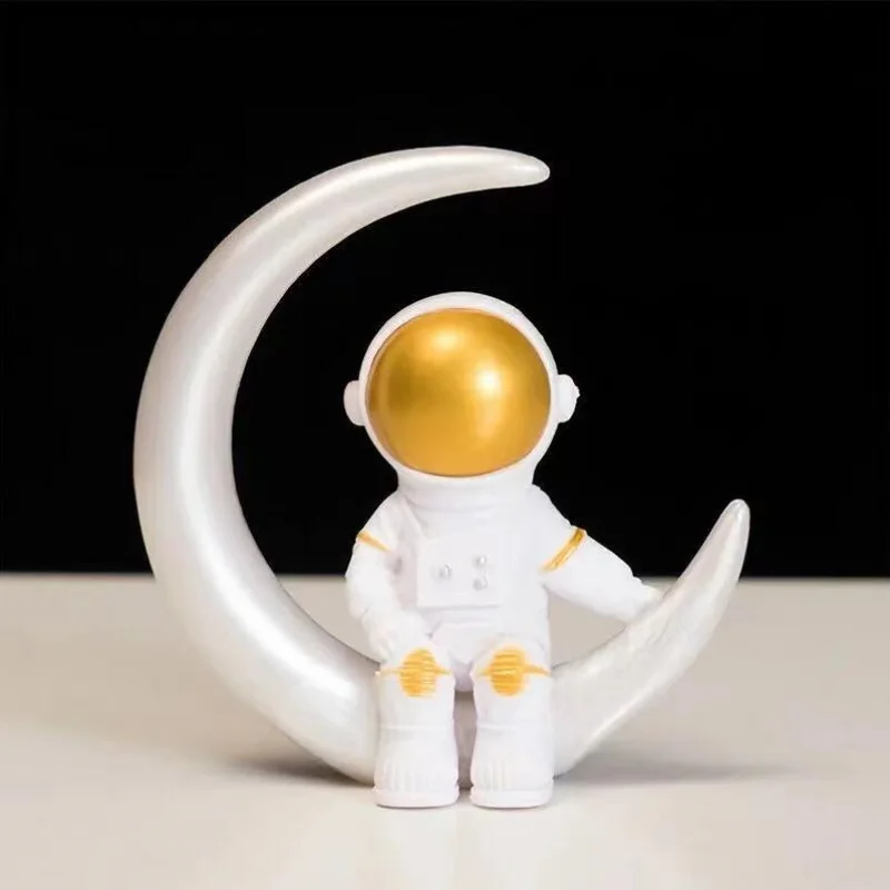 

Resin Astronaut Figure Statue Figurine Spaceman Sculpture Educational Toy Desktop Home Decoration Moon Astronaut Model Kids Gift