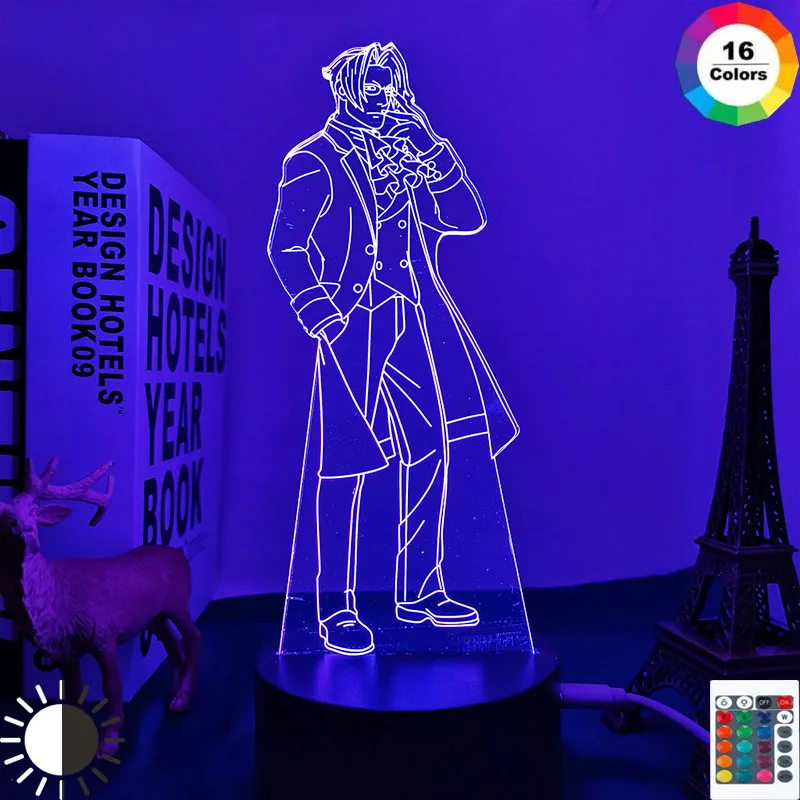 

Anime Ace Attorney Miles Edgeworth Led Night Light for Bedroom Decor Birthday Gift Night Lamp Miles Edgeworth Light Gadget