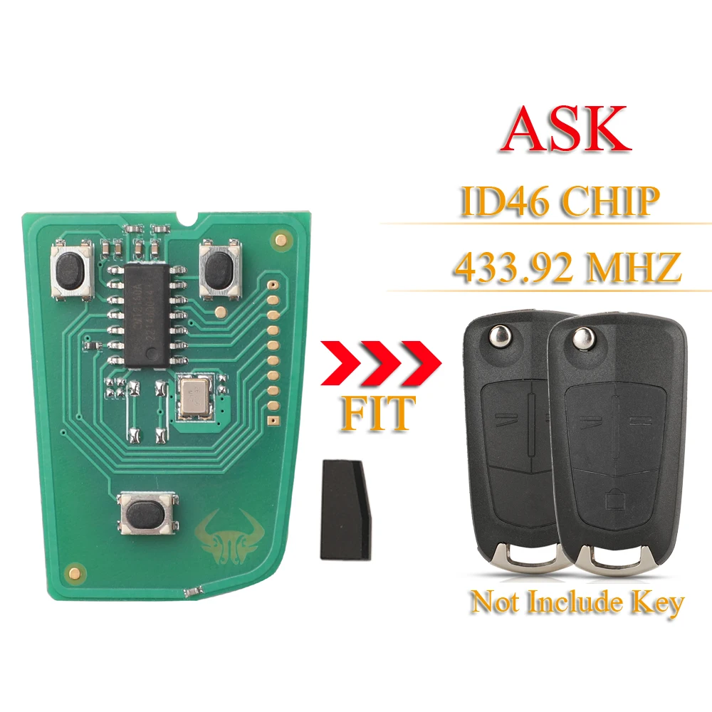 

Пульт дистанционного управления для автомобиля jingyuqin 433,92 МГц ID46 для Chevrolet Captiva Opel Antara ZAFIRA GMC Land