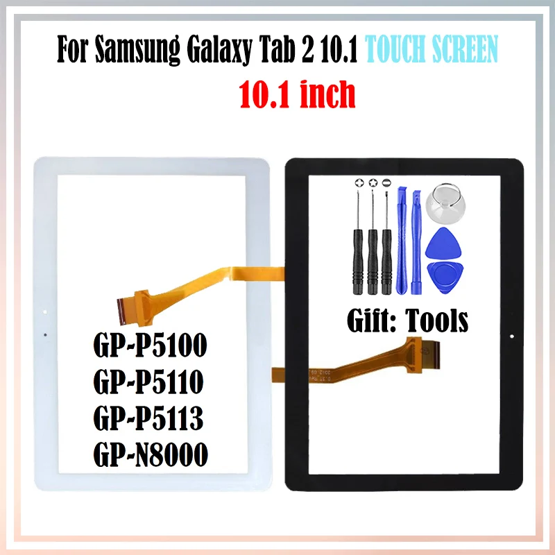 

1Pcs New 10.1'' For Samsung Galaxy Tab 2 10.1 GP-P5100 P5110 P5113 N8000 LCD Outer Touch Screen Glass Digitizer Sensor Replace