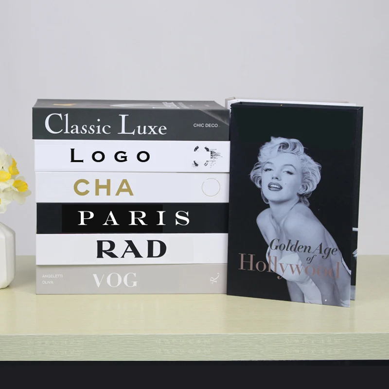 

Luxury Perfume Girl Fake Books Fashion Decoration Simulation Book Storage Box Coffee Table Villa Hotel Home Decor Shooting Props