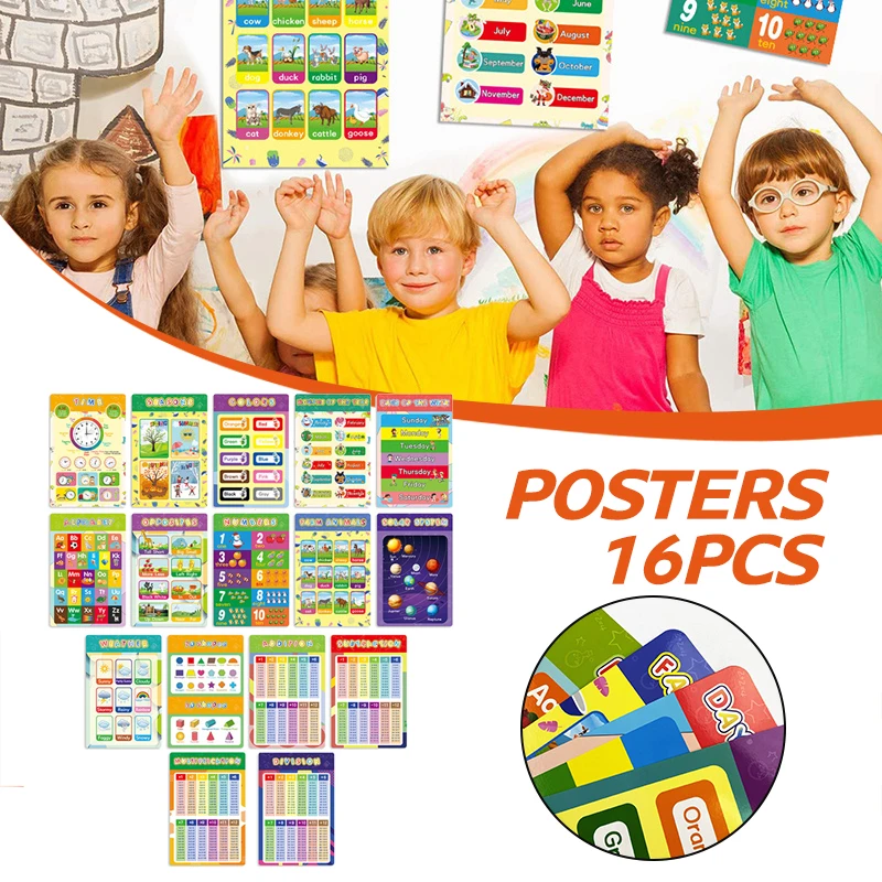 

Hanging Educational English Poster Set Early Education Wall Sticker for School useful School，home YH-17