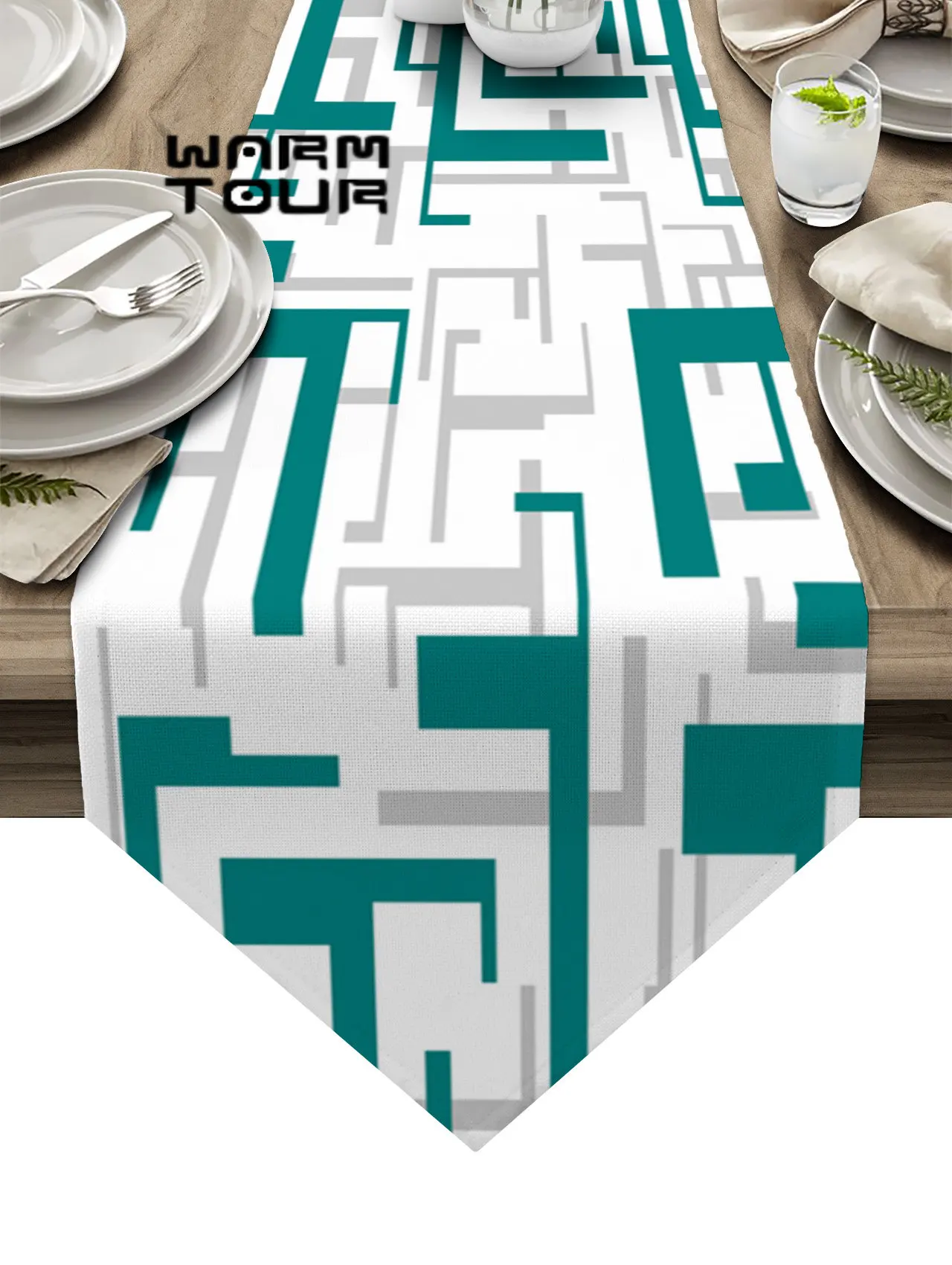 

Современная Художественная Геометрическая настольная дорожка, праздничный обеденный стол, декоративные скатерти для свадебной вечеринки