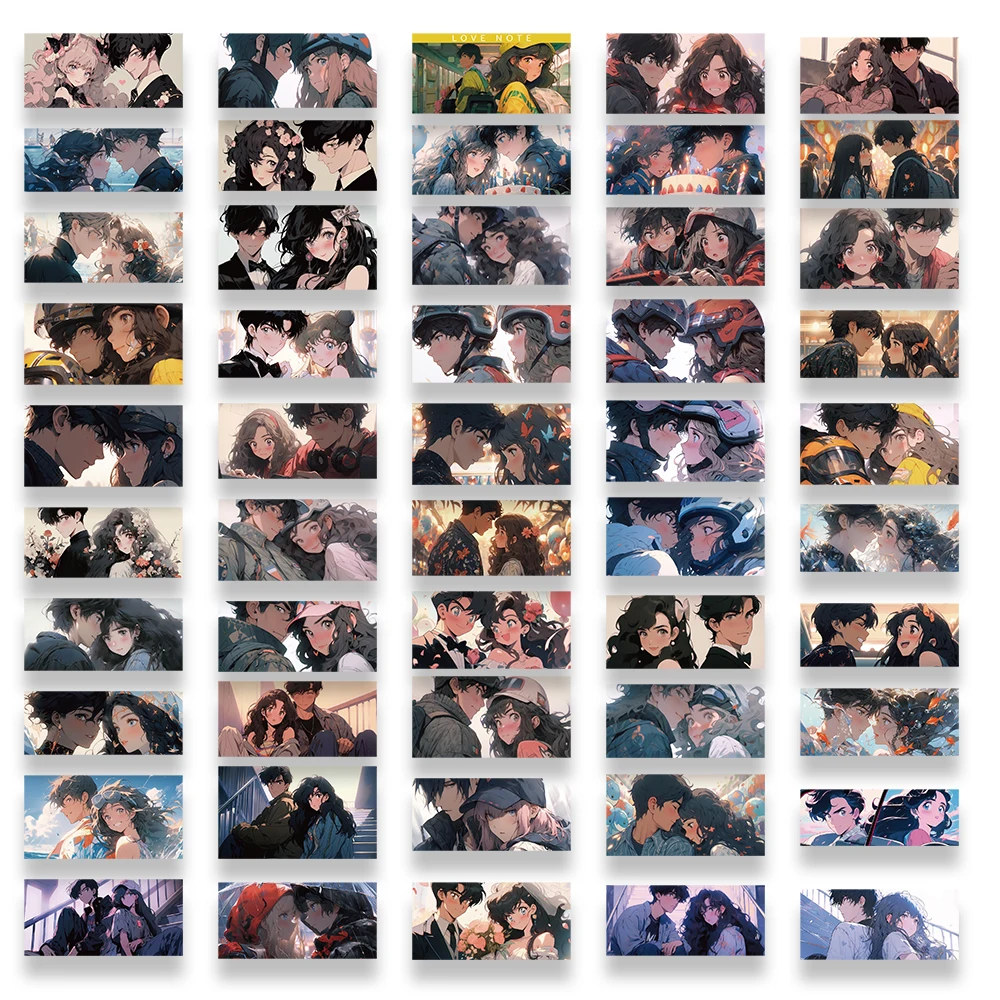 50 Шт. Молодежные Наклейки Для Пар Водонепроницаемые С Изображением Манги И Любви