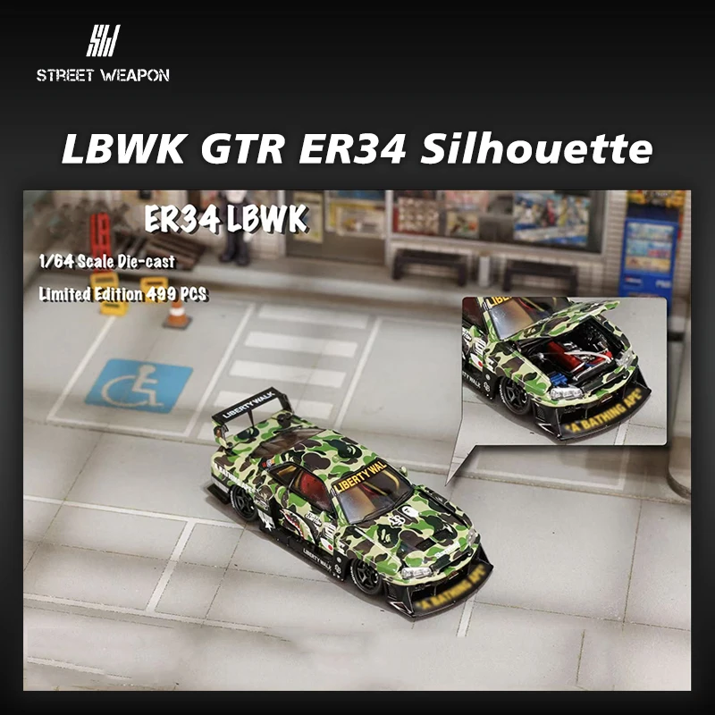 Модель автомобиля YEBW Nissan GTR ER34 1:64