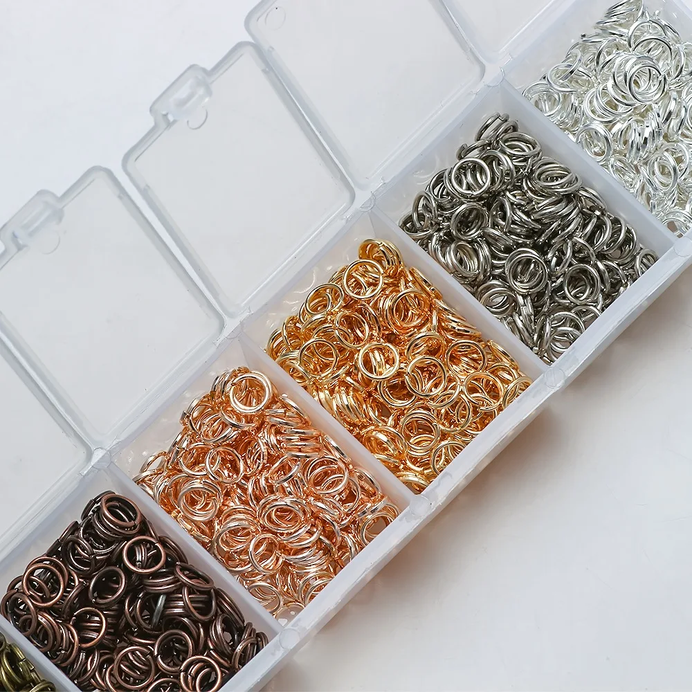 1400Pcs/Box 5mm Multicolor Open Jump Rings Alloy Connector for DIY Necklace Bracelet Crafts Jewelry Making Findings Accessories