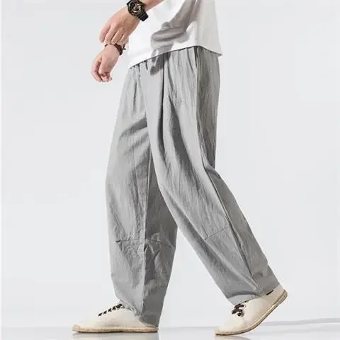 Summer Thin Loose-Fit Casual Pants Straight-Leg Vintage Chinese Style Bloomers Plus Size Trousers Air Conditioning