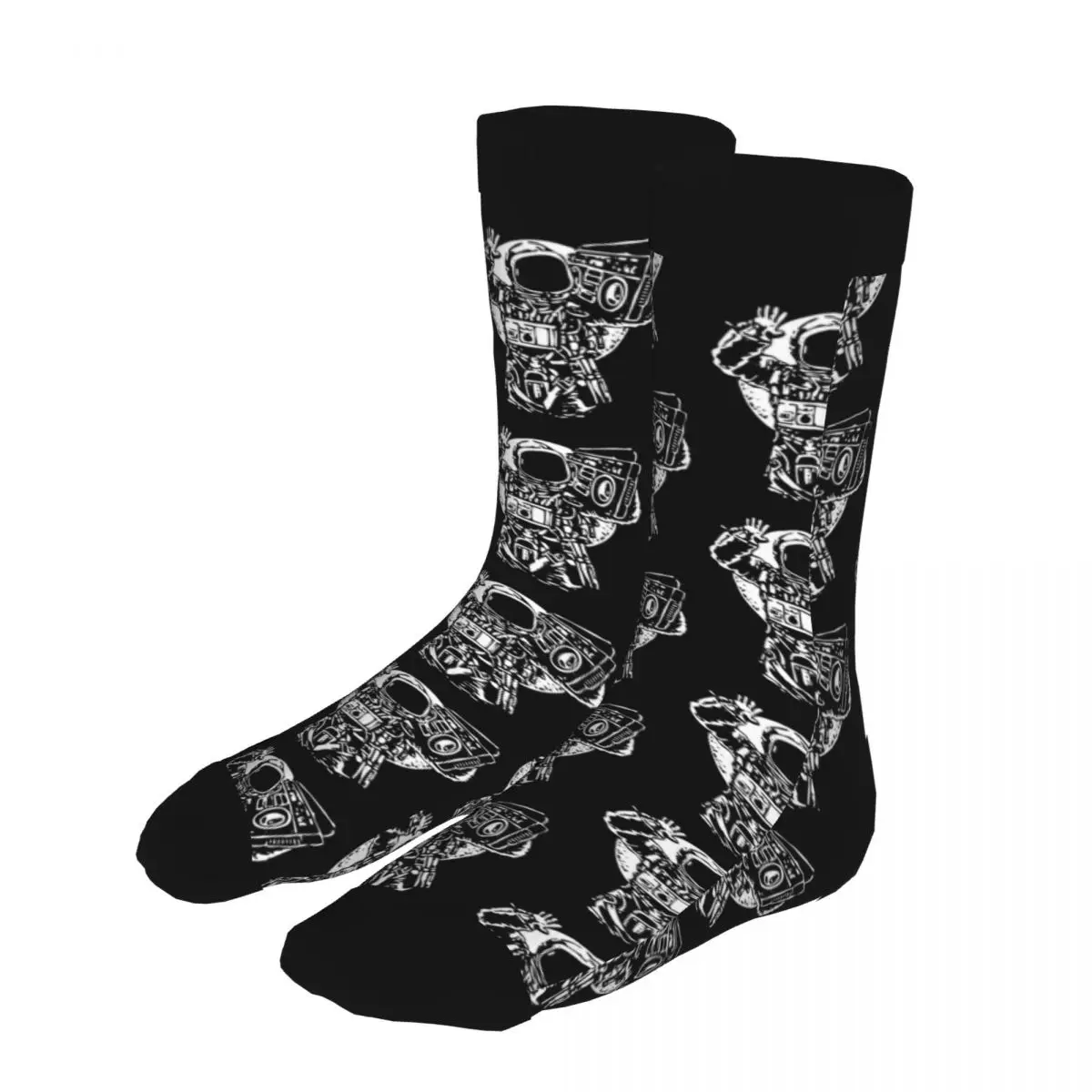

Old School Astronaut Socks Men 90% Polyester Novelty Middle Tube Socks Thick Hungry Spaceman Space Original