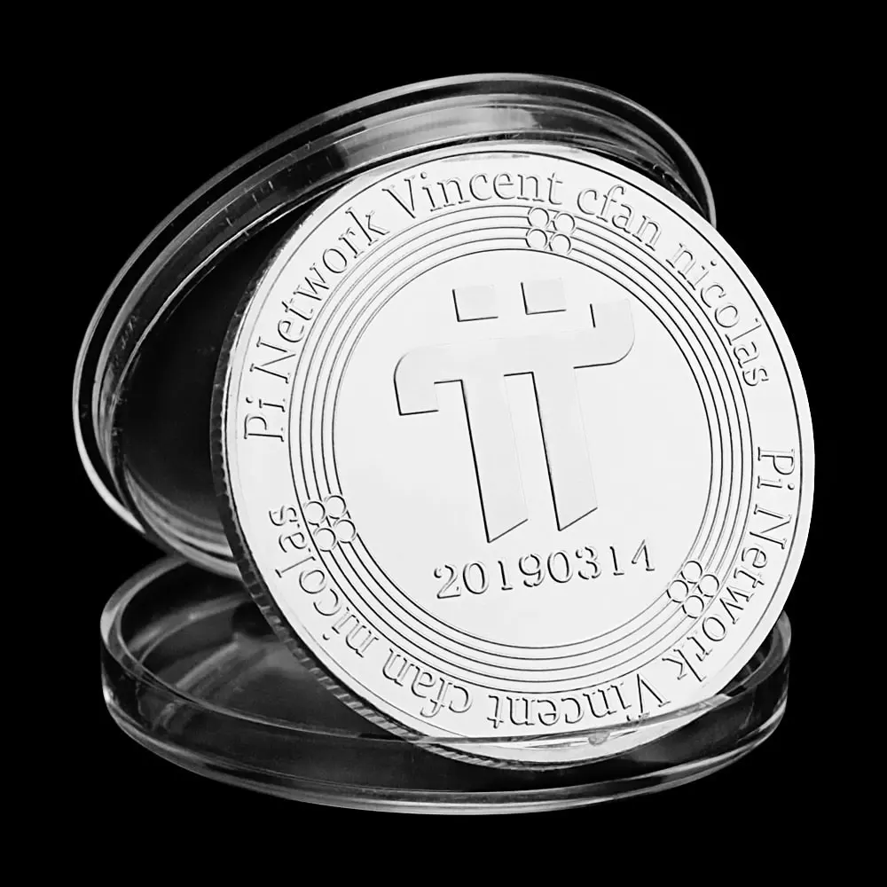 

Коллекционная Серебряная позолоченная сувенирная монета Pi Network, Винсент кфан Николаса, коллекционная криптовалюта, коллекционная художест...