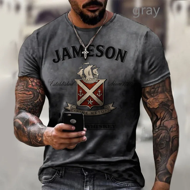 

Men's 2023 Spring and Summer New Jamson Printed Top T-shirt