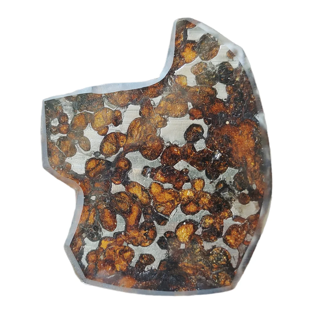 

36.2g SERICHO Pallasite Natural Meteorite Material Sliced Olive Meteorite Slices Specimen Collection - From Kenya - CA85