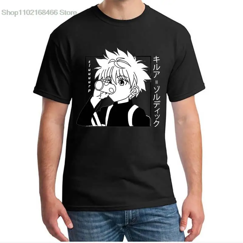 

Men Women T-shirt Tops Kawaii Tshirt Killua Zoldyck T-shirt Crew Neck Fitted Soft Anime Manga Tee Shirt Clothes
