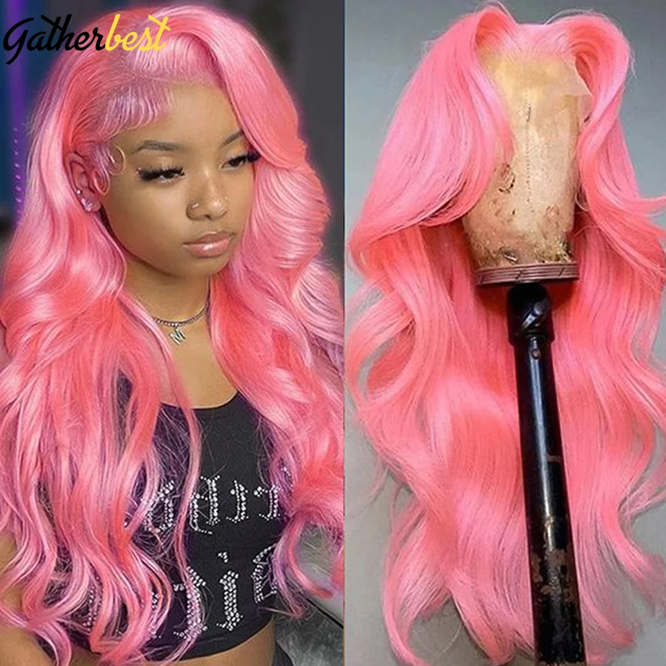 

Pink Lace Front Wigs Human Hair Body Wave Lace Front Wig 13x6 Transparent Lace Frontal Wig Colored Virgin Hair Wigs For Women