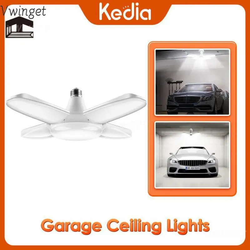 

Светодиодные потолочные светильники для мастерской гаража, портативные складные гаражные светильники для склада, регулируемый светодиодный вентилятор, освещение для гаража
