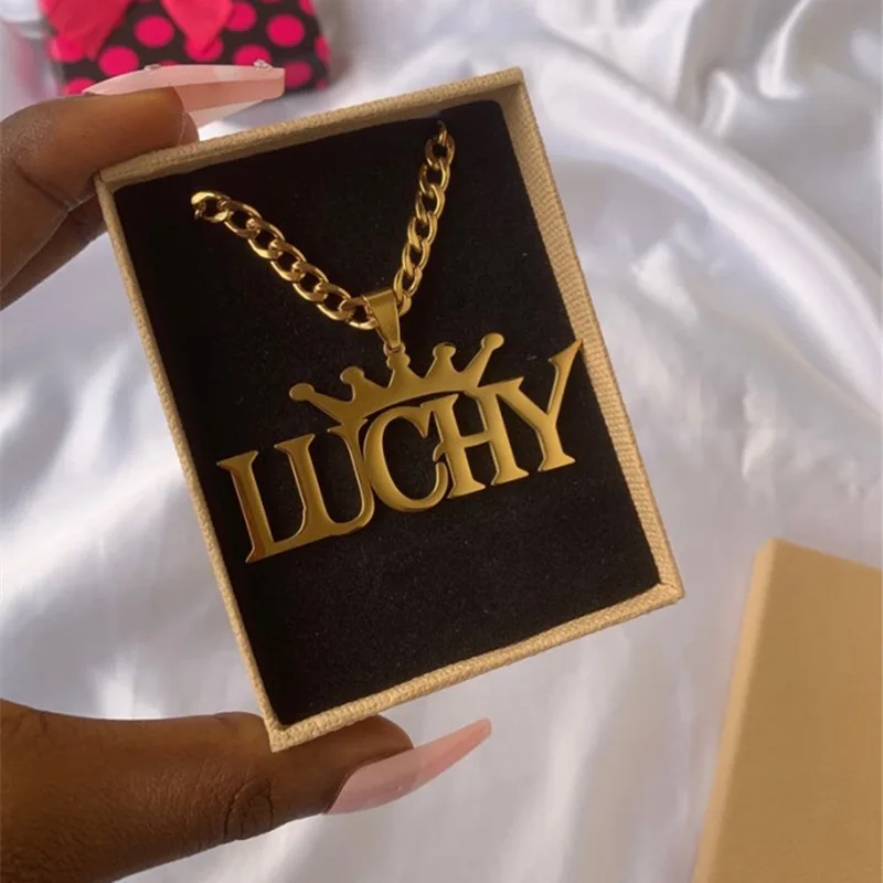 Ожерелье в стиле хип-хоп для женщин ювелирное изделие африканском с 2 именами