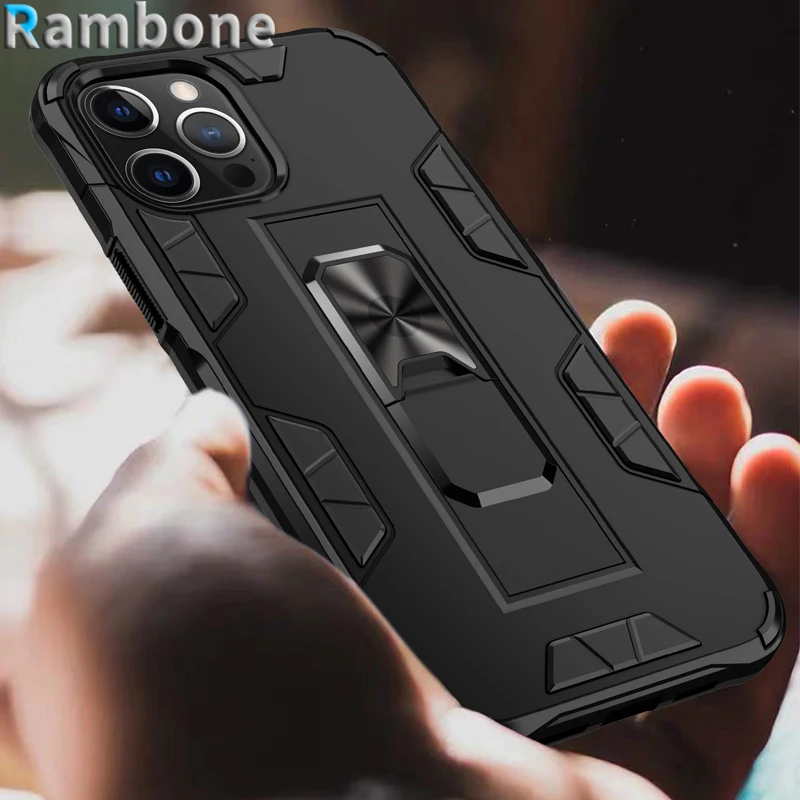 

Shockproof Phone Case For iPhone 13 Pro Max 12 mini Case Armor Magnetic Metal Ring Cover For iPhone 11 XS Max XR X SE 8 7 6 Plus