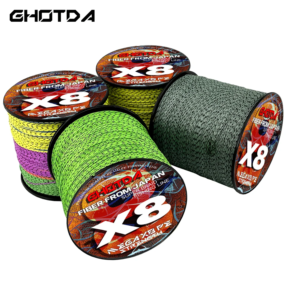 

Леска рыболовная плетеная, 8 нитей, 18-78lb, 300/500/1000 м