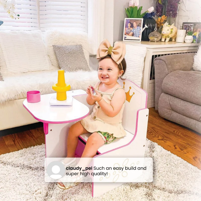 Desk With Storage Bin, Greenguard Gold Certified Kids Desk  Table And Chair Set For Kids