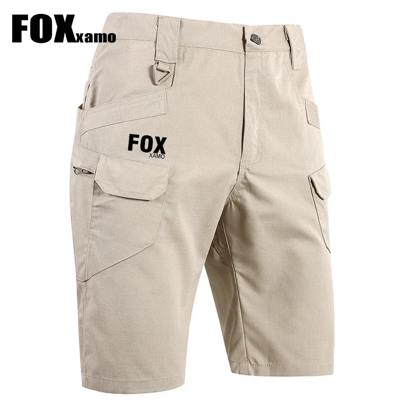 

Шорты-карго Foxxamo мужские тактические, летние велосипедные штаны с несколькими карманами, джоггеры цвета хаки, уличные водонепроницаемые свободные штаны в стиле милитари для бега