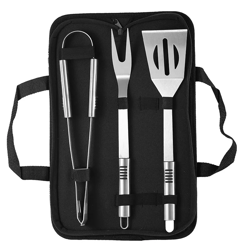 

3PCS BBQ Utensils Set with Storage Bag,Enlarged Handle Stainless Steel Grill Tools Set for Outdoor Camping Barbecue,Ideal Gift