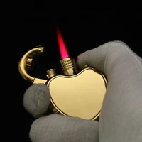 metal heart shaped red flame lighter 1300 c butane gas turbine torch windproof lighter great gift for men and women